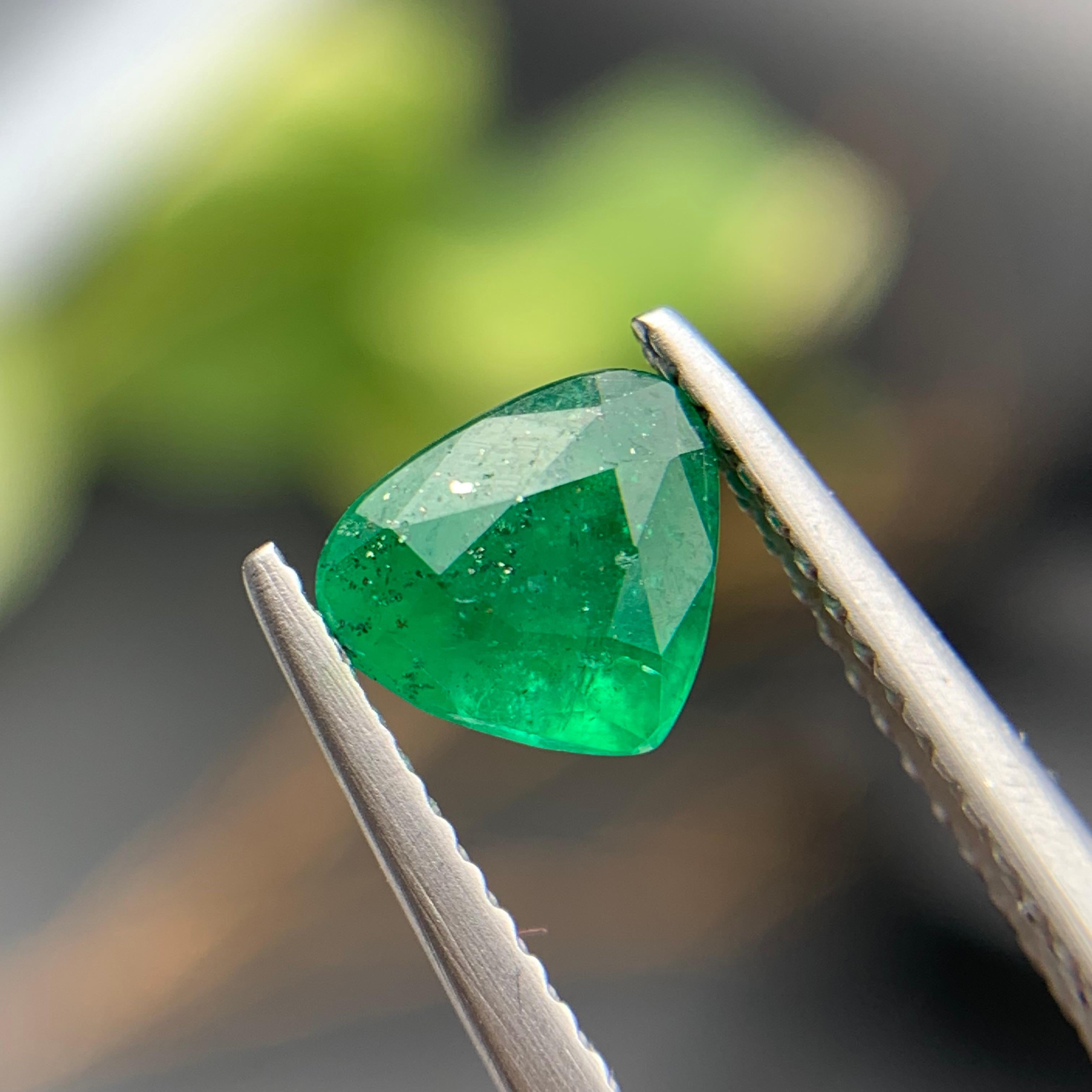 Green Natural Emerald Ring, Pendant Loose Gemstone 1.15Ct Pear Cut Jewelry Size 7