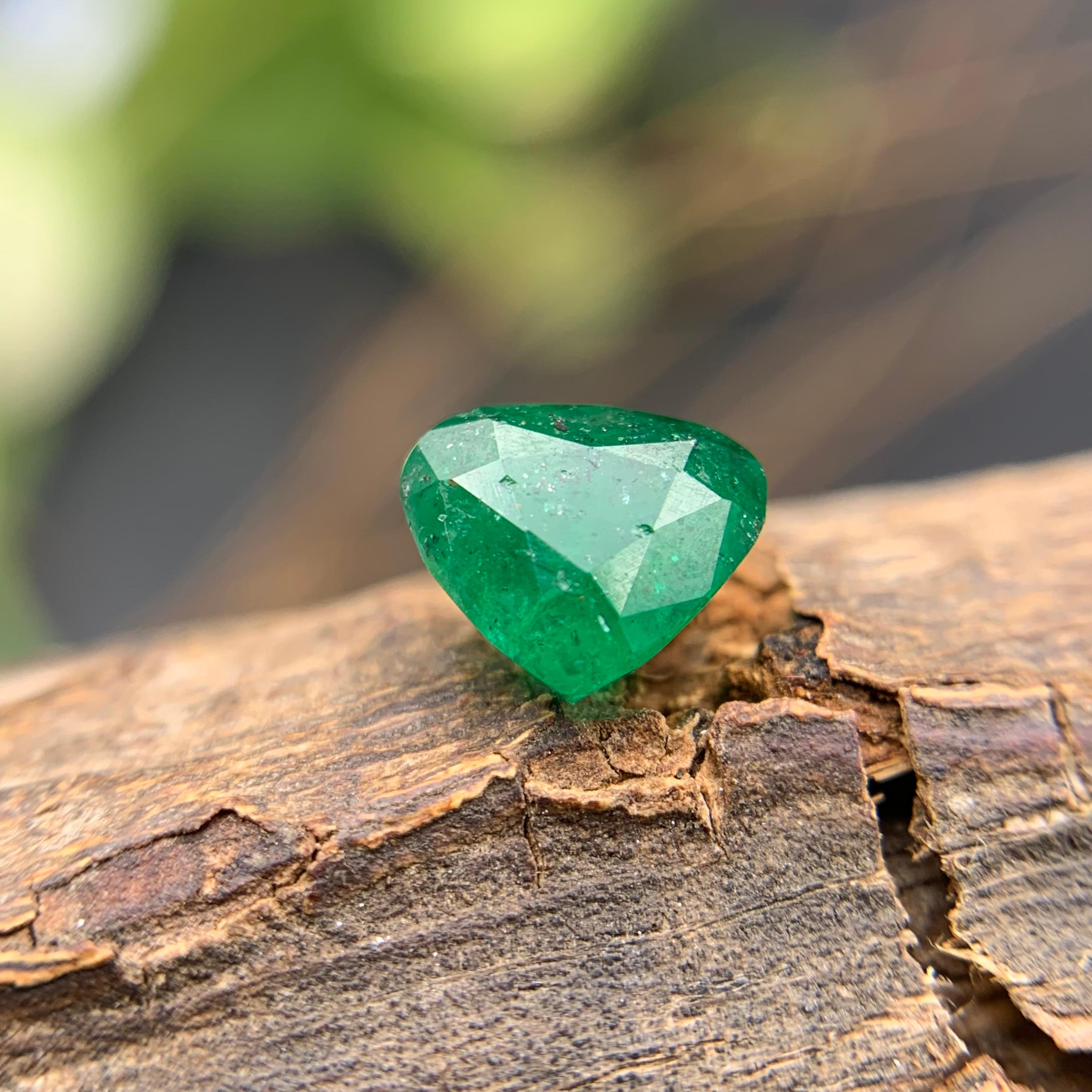 Green Natural Emerald Ring, Pendant Loose Gemstone 1.15Ct Pear Cut Jewelry Size 8