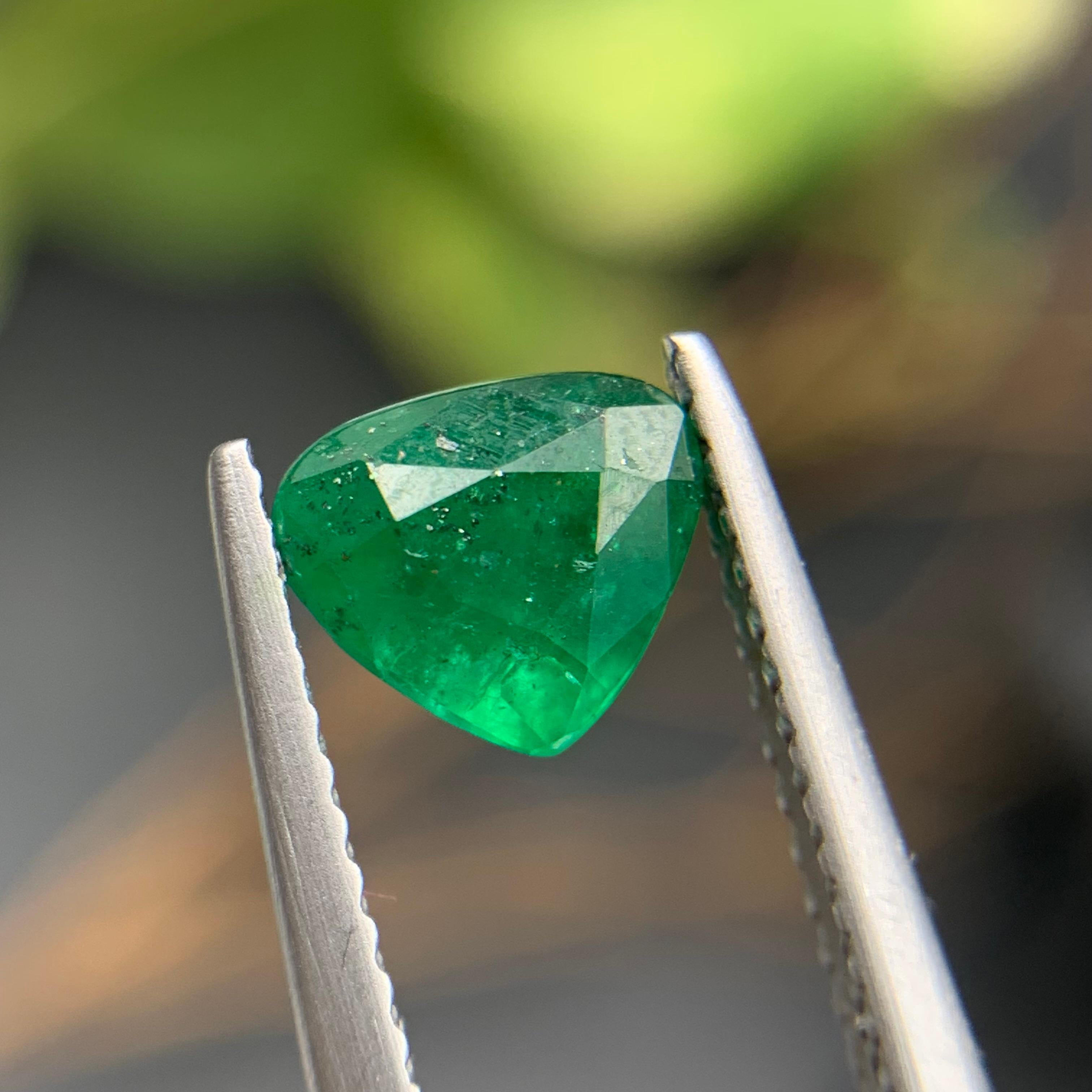 Green Natural Emerald Ring, Pendant Loose Gemstone 1.15Ct Pear Cut Jewelry Size 2