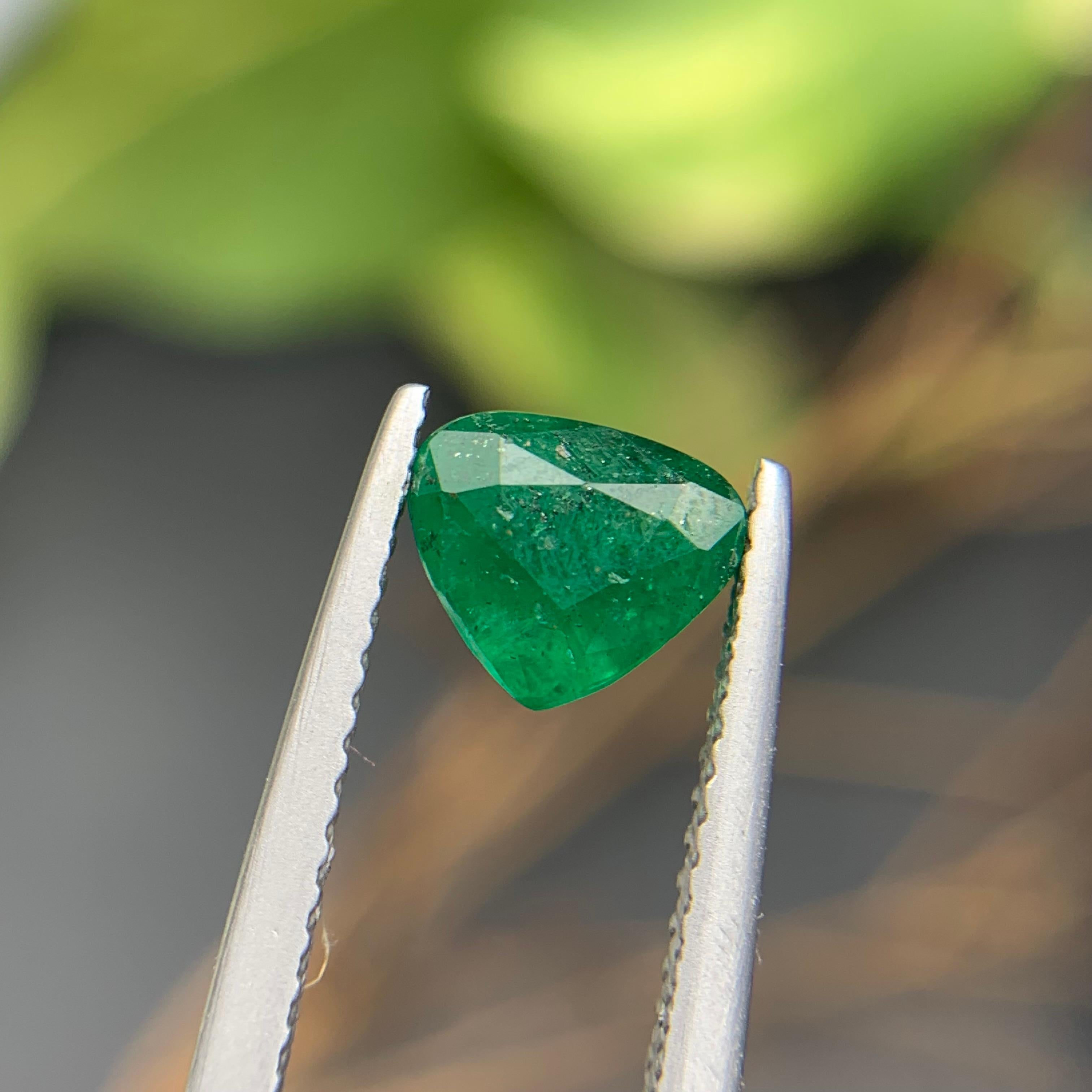 Green Natural Emerald Ring, Pendant Loose Gemstone 1.15Ct Pear Cut Jewelry Size 4