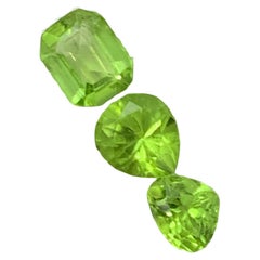 Green Natural Peridot Gemstones, 3.95 Ct Round, Pear 
Trillion Cut-Jewelry