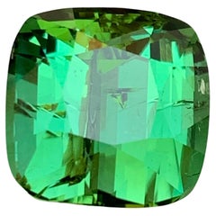 Grüner natürlicher Turmalin Edelstein 10.90Ct Cushion Schliff  Anhänger  Halskette Jewell