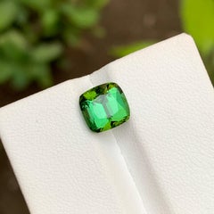 Green Natural Tourmaline Gemstone, 2.55 Ct Cushion Cut for Ring, Pendant Jewelry