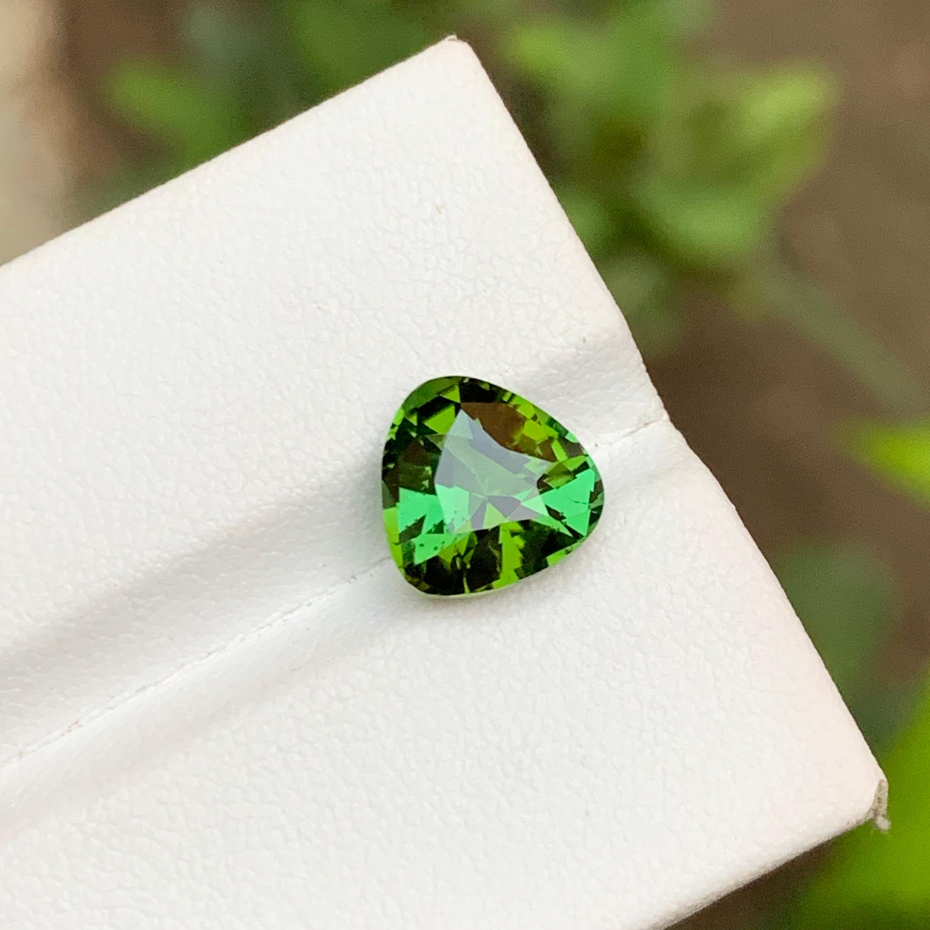 Grüner natürlicher Turmalin Edelstein 2.90 Ct Trillion Schliff für Ring, Anhänger Schmuck (Zeitgenössisch) im Angebot