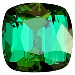 Green Natural Tourmaline Gemstone, 4.65 Ct Cushion Cut for Ring, Pendant Jewelry