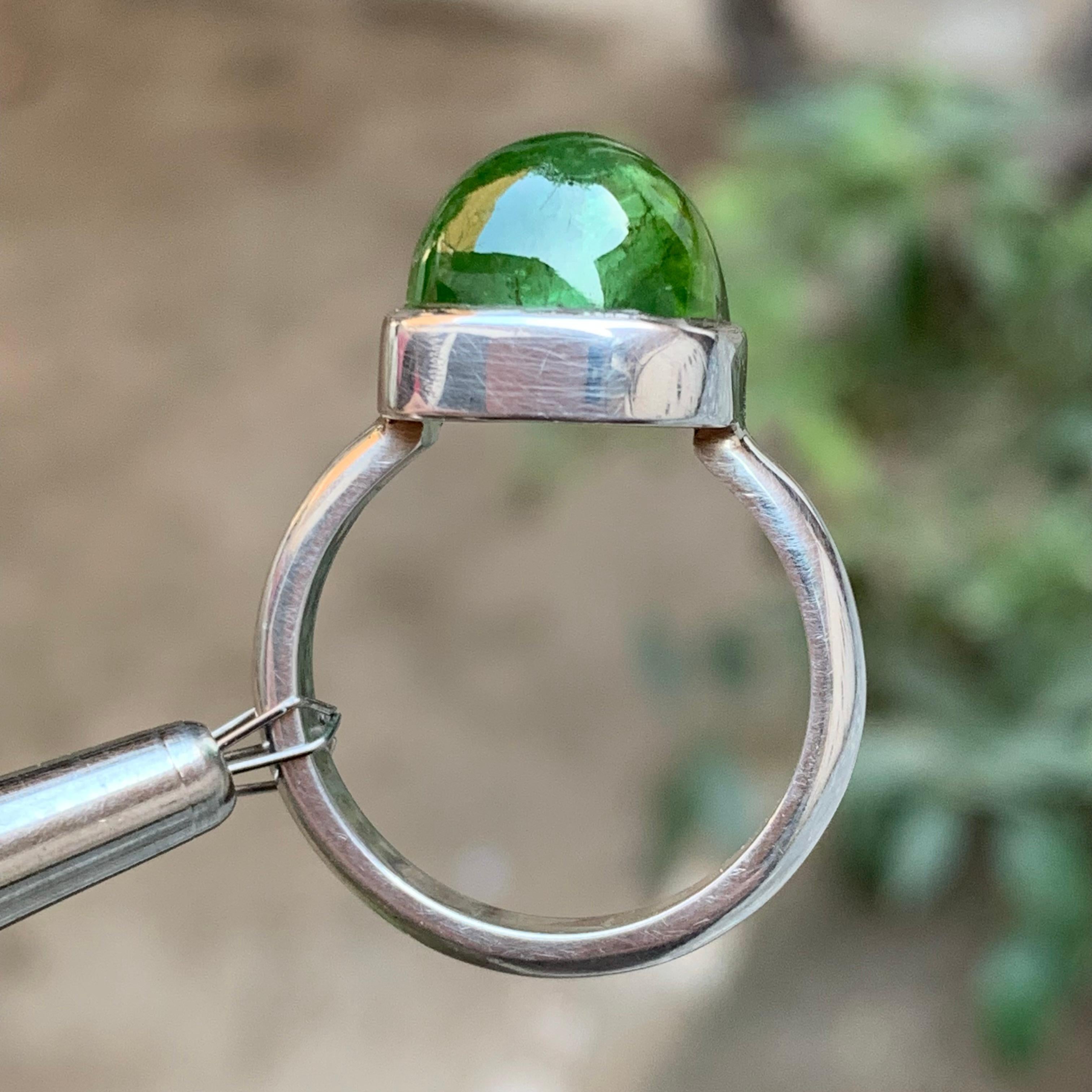 Green Natural Tourmaline Gemstone 925 Sterling Silver Handmade Cocktail Ring 3
