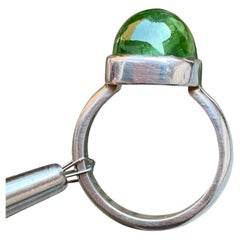 Green Natural Tourmaline Gemstone 925 Sterling Silver Handmade Cocktail Ring