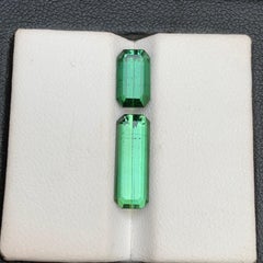 Green Natural Tourmaline Loose Gemstones 4.45 Ct Elongated Emerald Cut-Jewelry