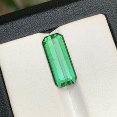 Green Natural Tourmaline Loose Gemstones 5.50 Ct Elongated Emerald Cut-Jewelry