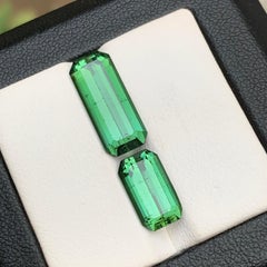 Green Natural Tourmaline Loose Gemstones 8.95 Ct Elongated Emerald Cut-Jewelry