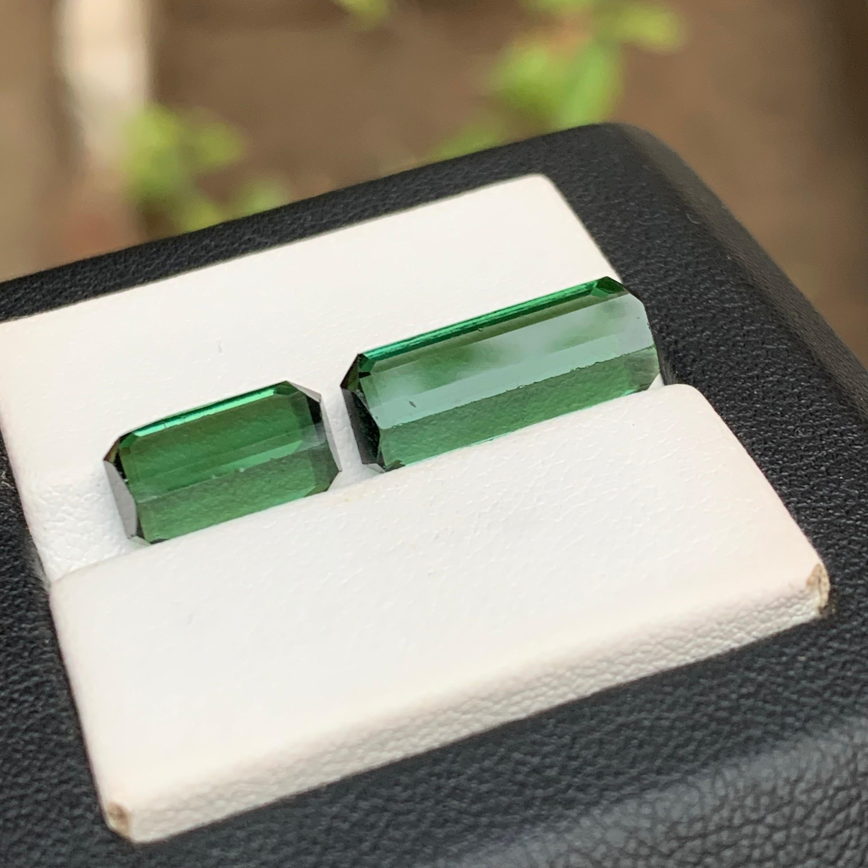 Grüner Natürlicher Turmalin Lose Edelsteine 8.95 Ct Länglicher Smaragd-Schliff-Schmuck im Zustand „Neu“ im Angebot in Peshawar, PK