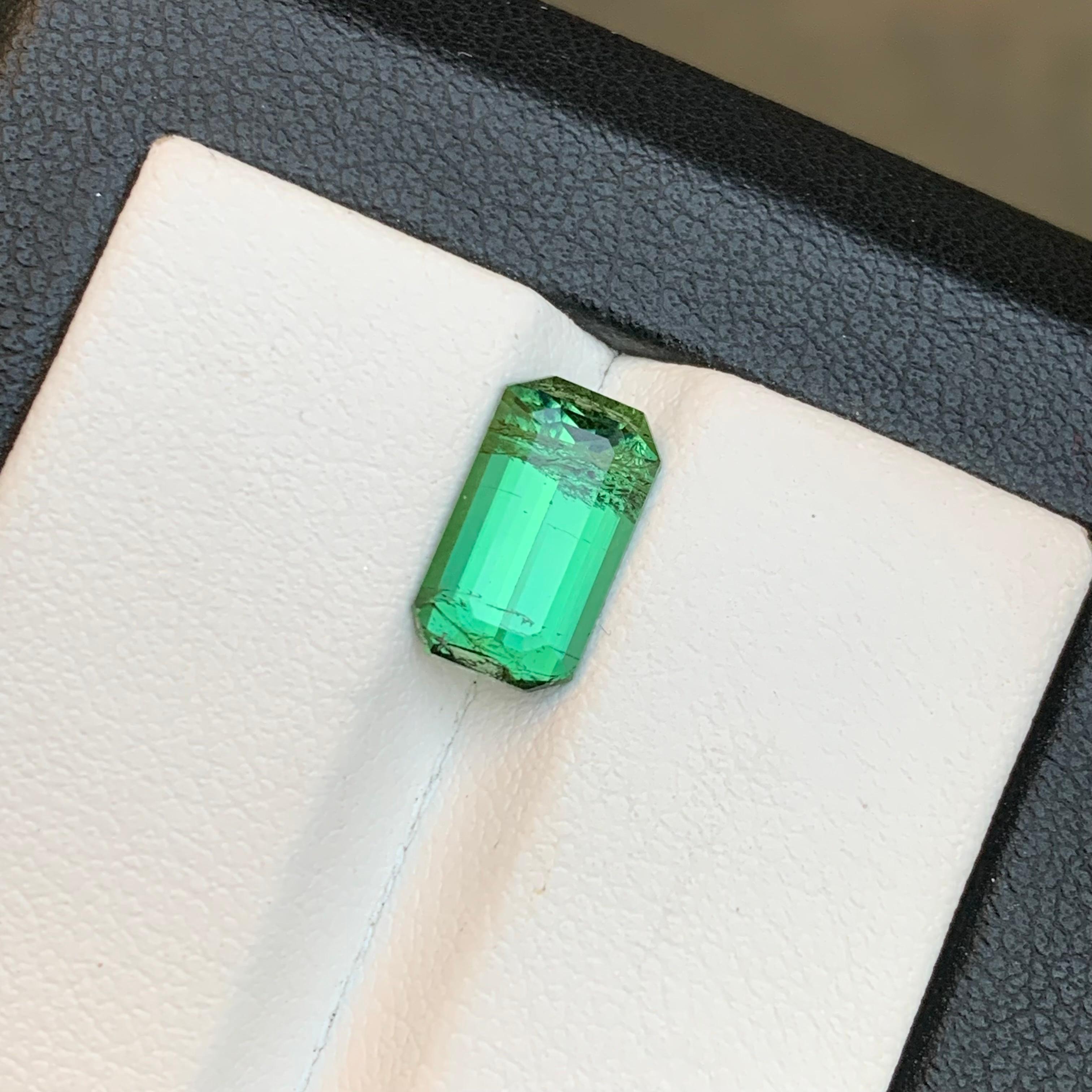 Grüner natürlicher Turmalin Ring Lose Edelstein 2.40 Ct Smaragdschliff für Schmuck im Angebot 5