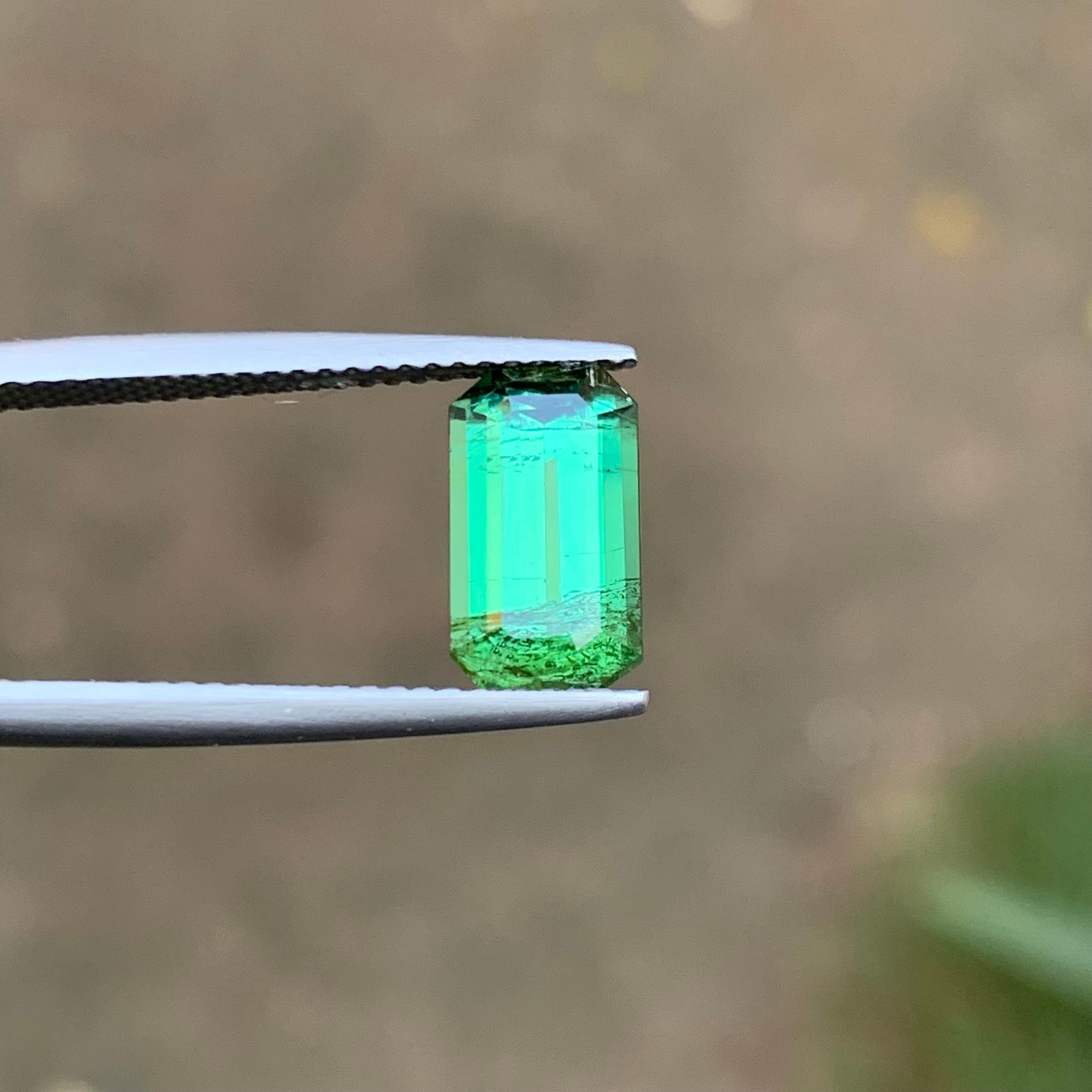 Grüner natürlicher Turmalin Ring Lose Edelstein 2.40 Ct Smaragdschliff für Schmuck im Angebot 1
