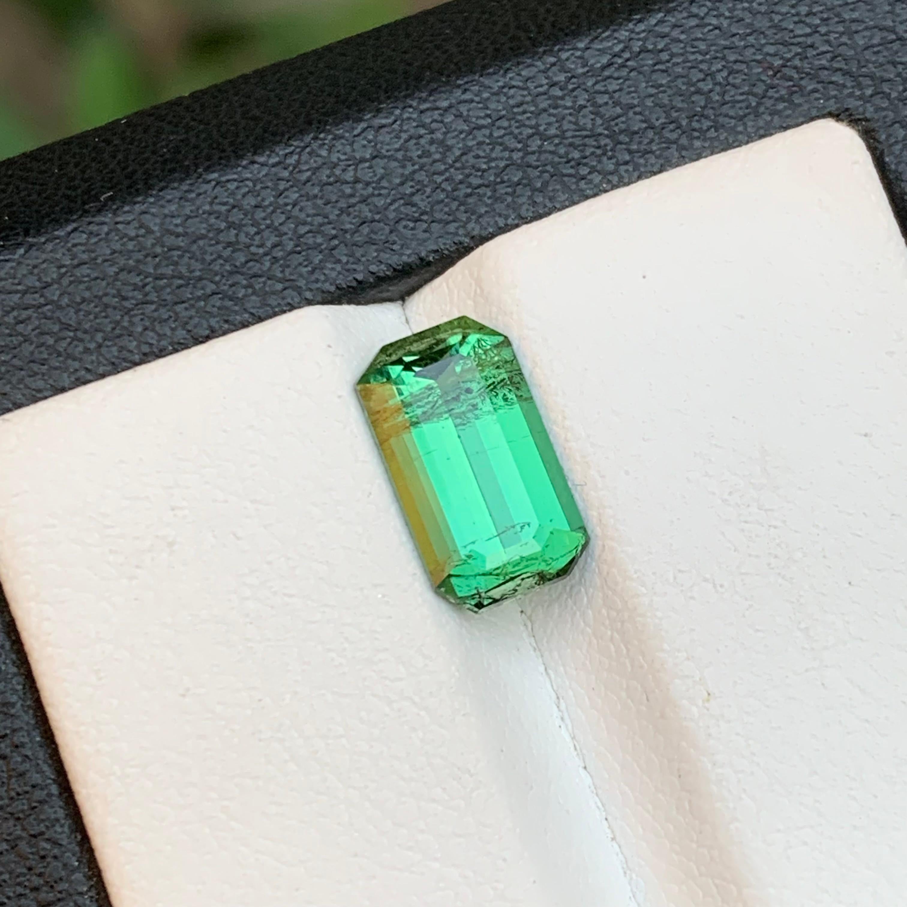 Grüner natürlicher Turmalin Ring Lose Edelstein 2.40 Ct Smaragdschliff für Schmuck im Angebot 2