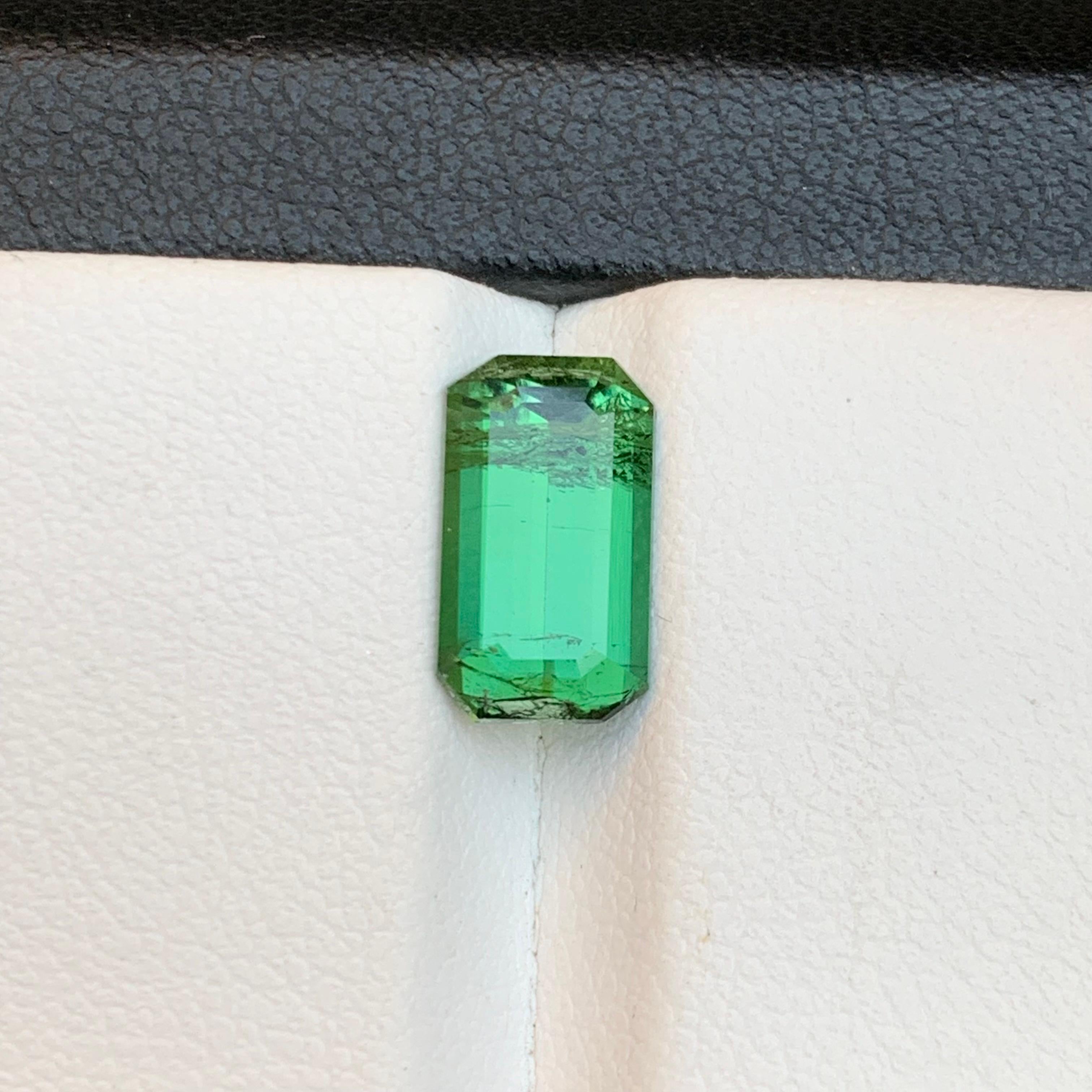 Grüner natürlicher Turmalin Ring Lose Edelstein 2.40 Ct Smaragdschliff für Schmuck im Angebot 3
