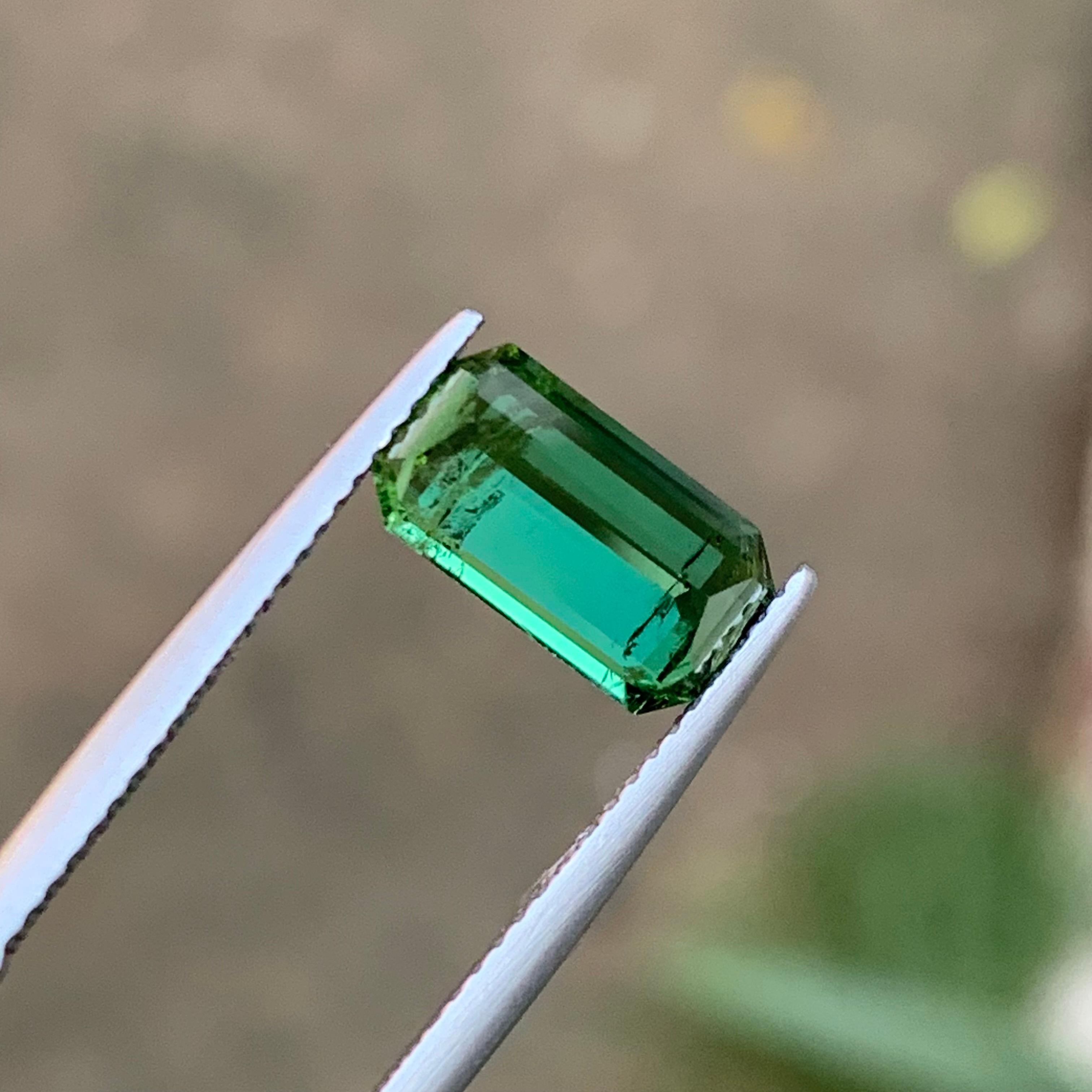 Grüner natürlicher Turmalin Ring Lose Edelstein 2.40 Ct Smaragdschliff für Schmuck im Angebot 4