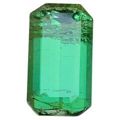 Green Natural Tourmaline Ring Loose Gemstone 2.40 Ct Emerald Cut for Jewelry