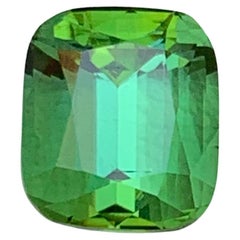 Grüner natürlicher Turmalin Ring Lose Edelstein 2,55 Karat Cushion-Schliff für Schmuck
