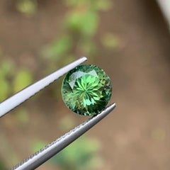 Green Natural Tourmaline Ring Loose Gemstone 2.60 Ct Round Brilliant Flower Cut