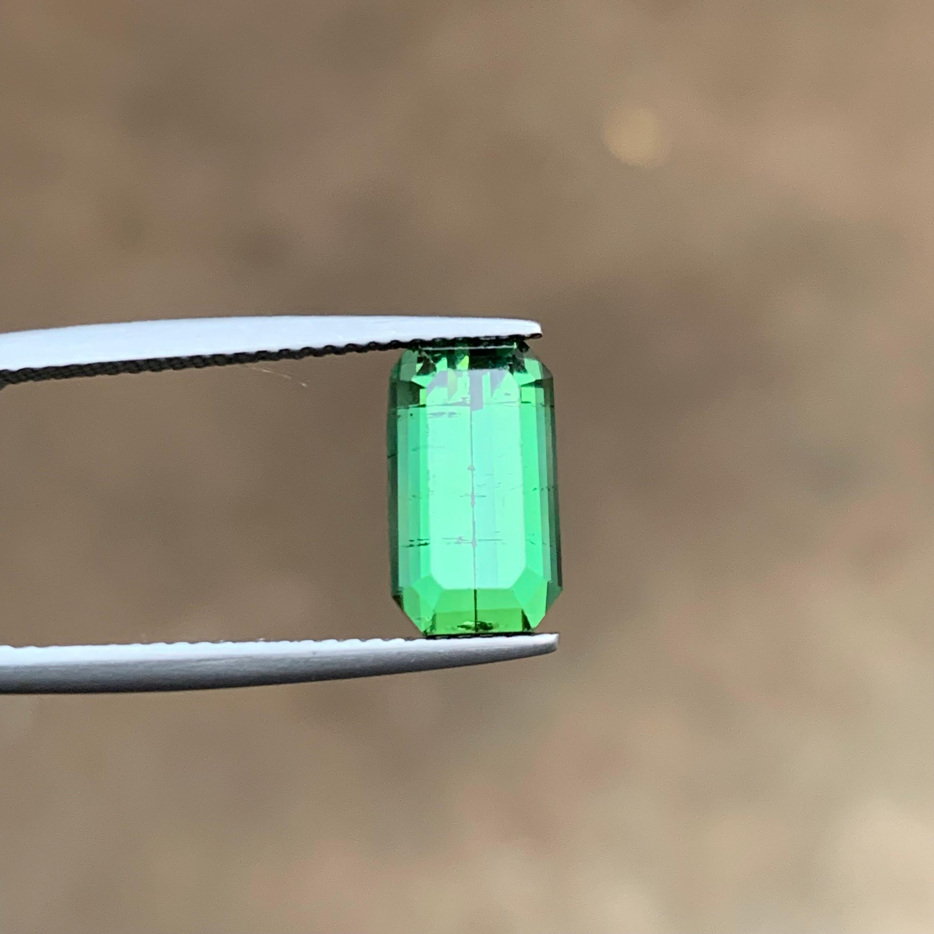 Grüner natürlicher Turmalin Ring Lose Edelstein 3,45 Karat Smaragdschliff für Schmuck im Angebot 2