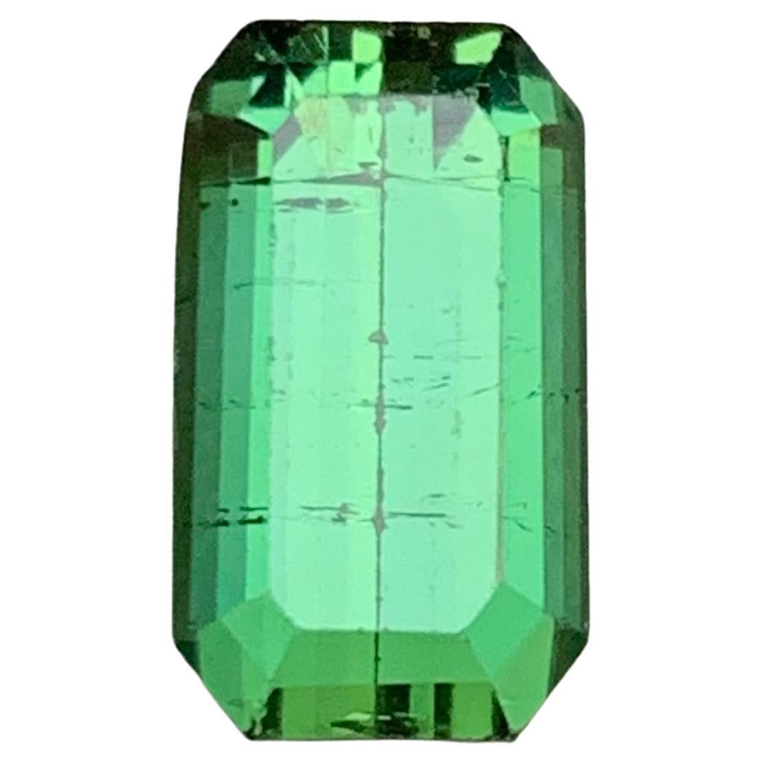 Grüner natürlicher Turmalin Ring Lose Edelstein 3,45 Karat Smaragdschliff für Schmuck