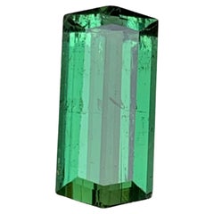 Bague en tourmaline naturelle verte, pierre précieuse non sertie de 3,70 carats, taille émeraude modifiée