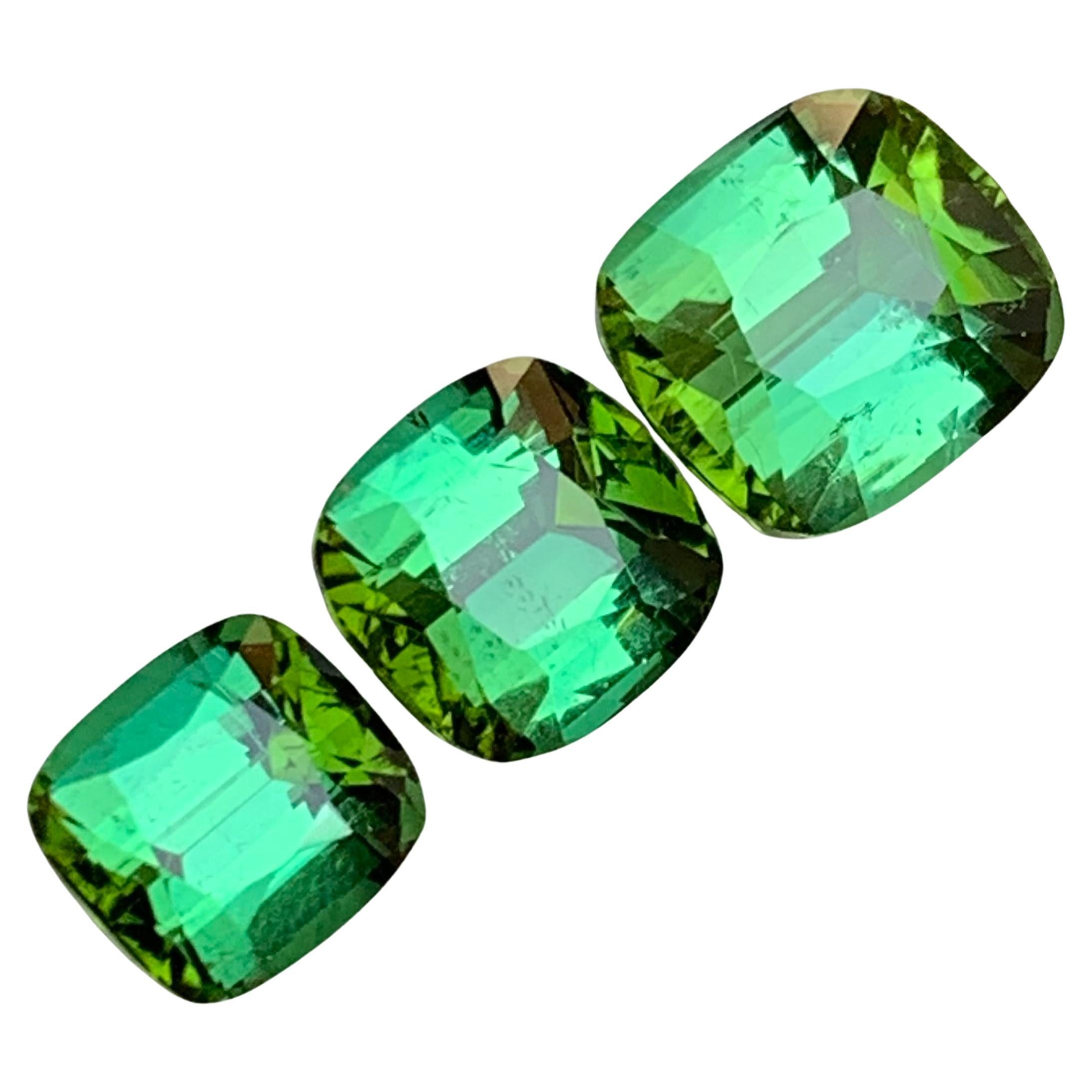 Colgante Anillo Turmalina Verde Natural Piedras Preciosas 8.55 Ct Corte Cojín para Joyería