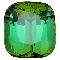 Green Natural Tourmaline Ring, Pendant Loose Gemstone 12.95 Ct Cushion Cut-Jewel