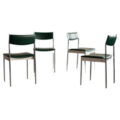 Vintage Green Naugahyde Dining Chairs, Italy, 1960