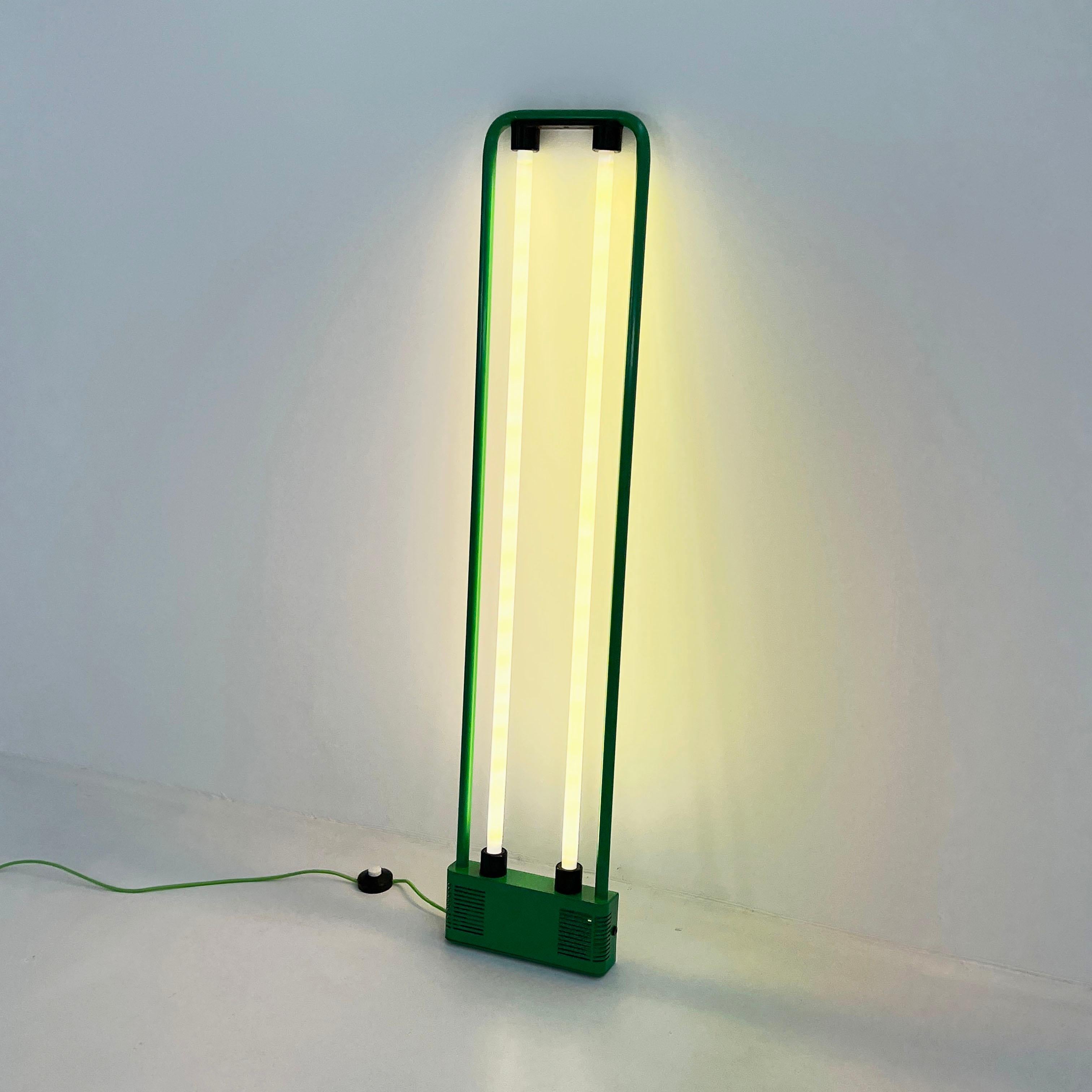 Designer - Gian N. Gigante
Producer - Zerbetto
Design Period - Eighties
Measurements - Width 30 cm x Depth 6 cm x Height 140 cm
Materials - Metal 
Color - Green
Light wear consistent with age and use. 