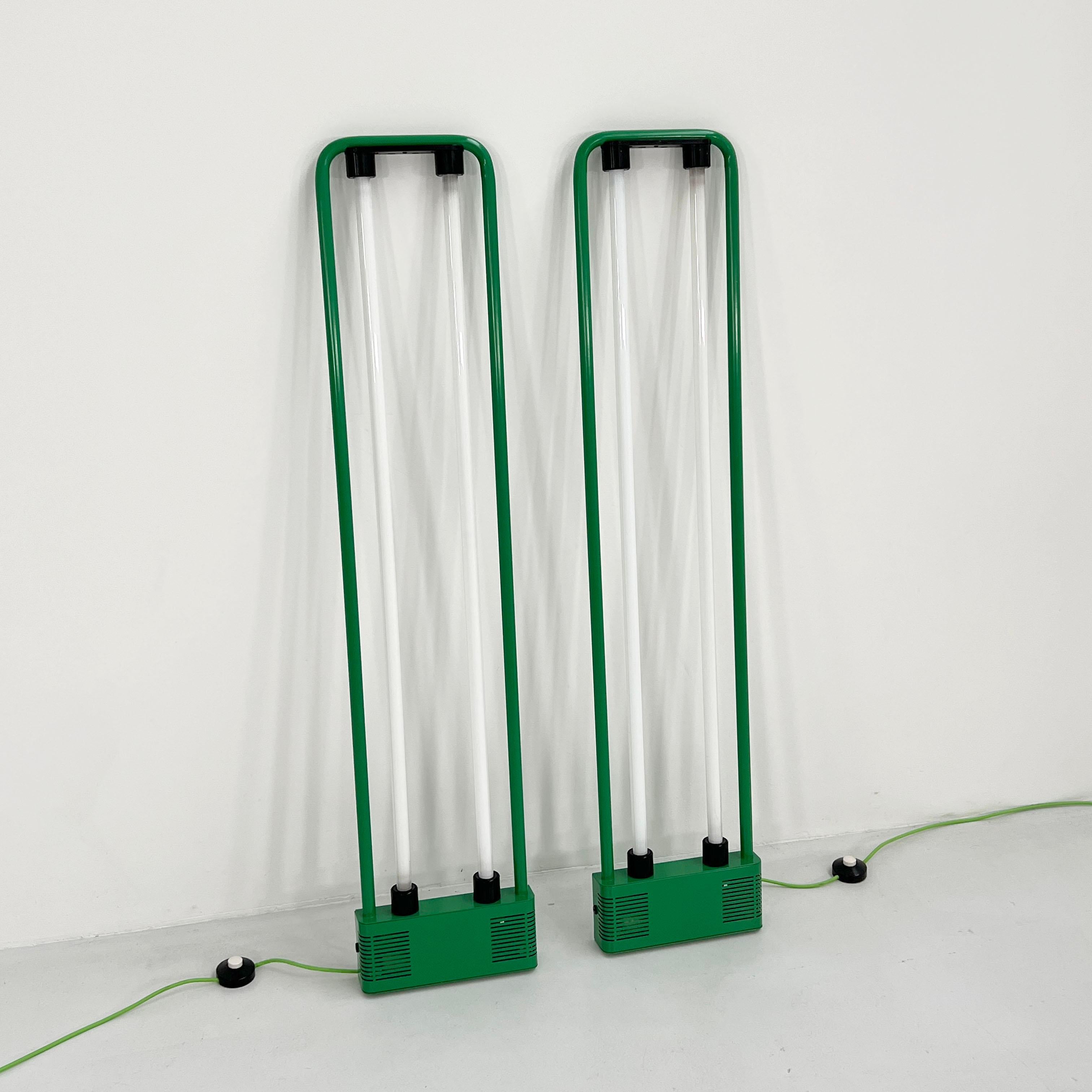 Post-Modern Green Neon Lamp by Gian N. Gigante for Zerbetto, 1980s