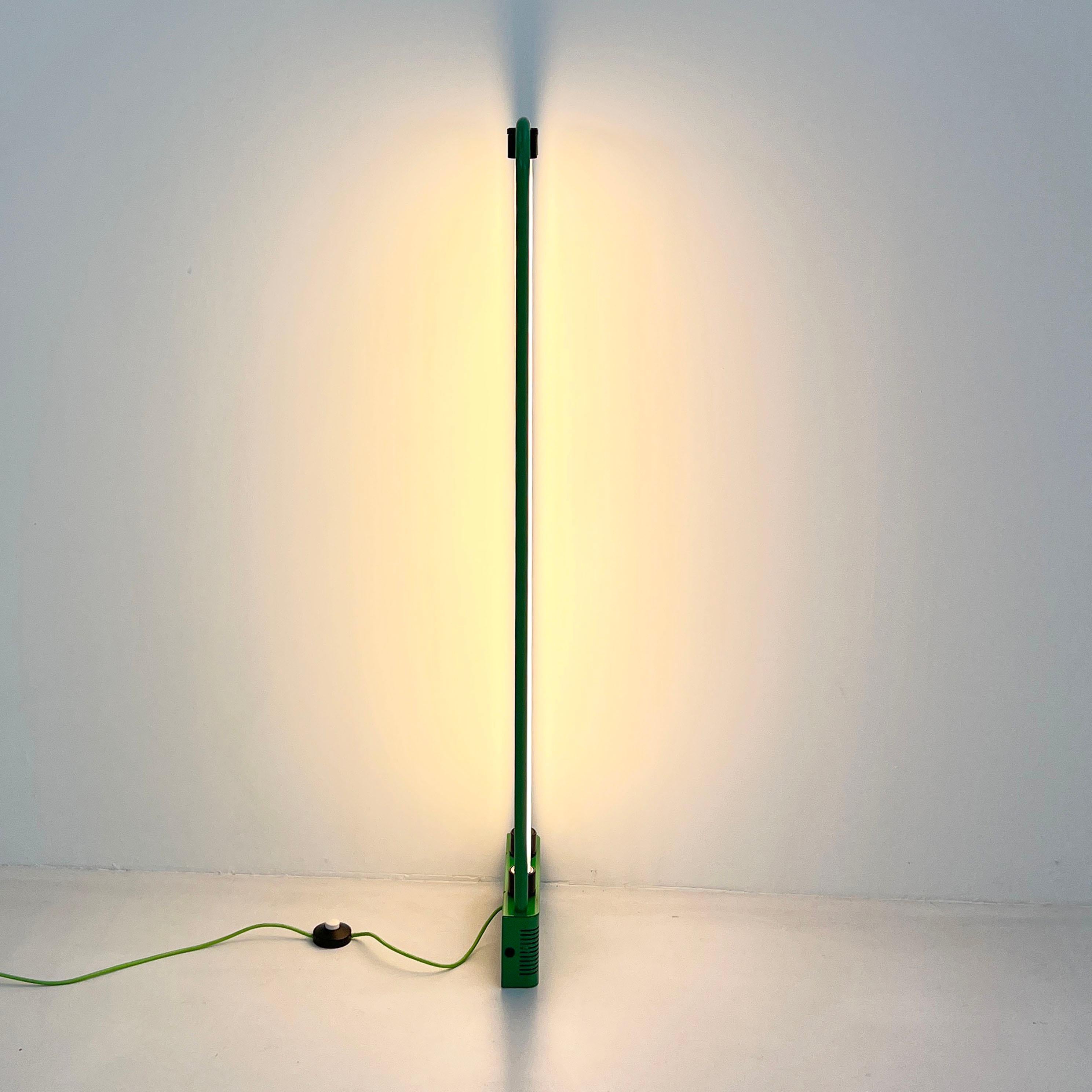 Postmoderno Lampada al neon verde di Gian N. Gigante per Zerbetto, anni '80