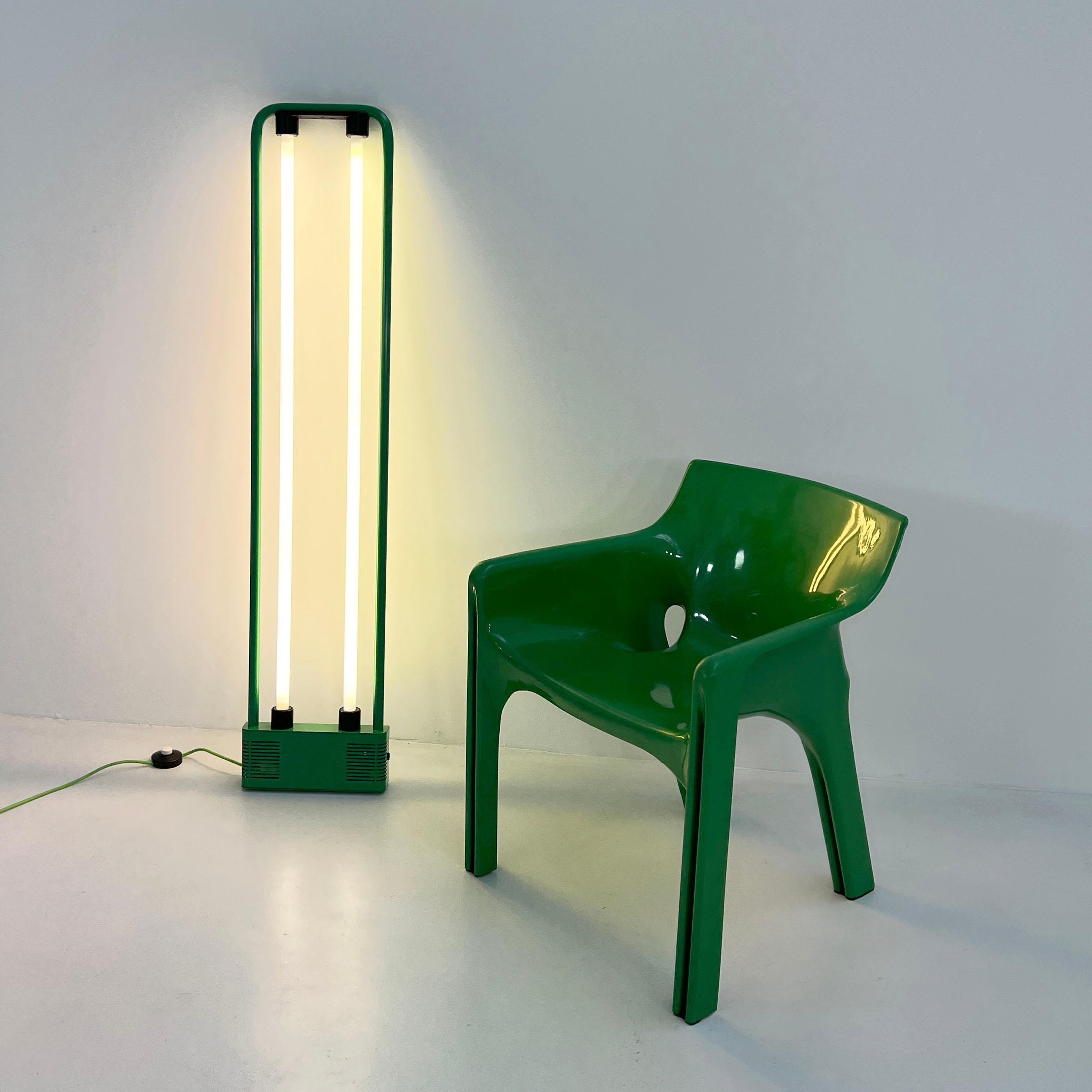 Lampada al neon verde di Gian N. Gigante per Zerbetto, anni '80 In condizioni buone a Ixelles, Bruxelles