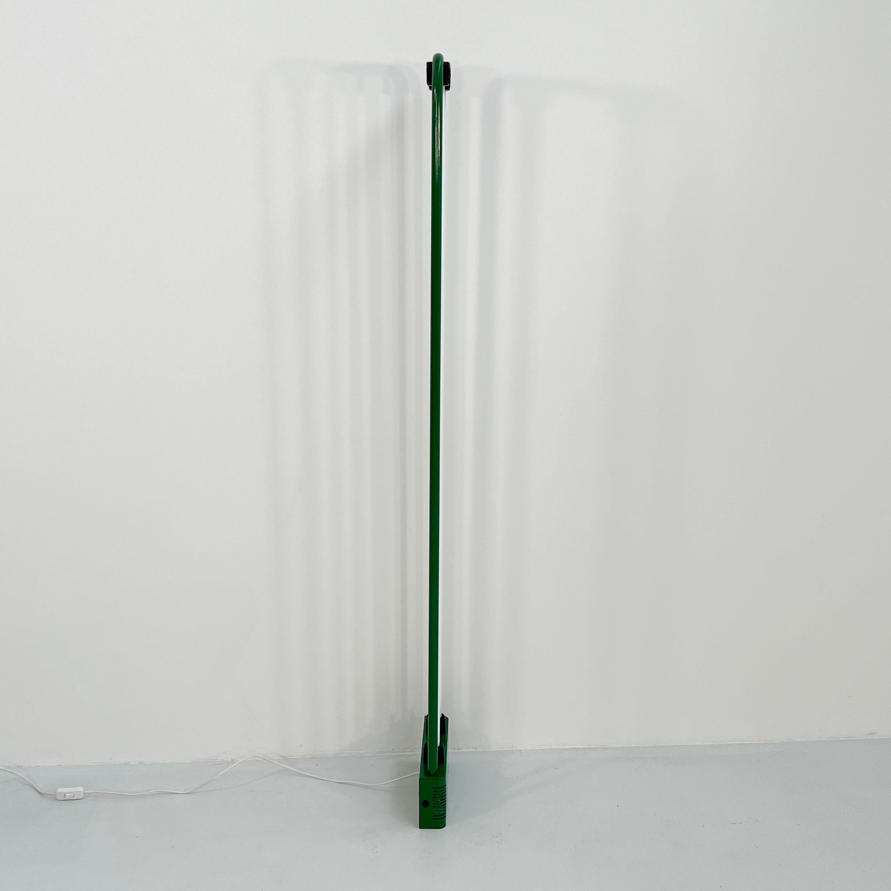 Metal Green Neon Lamp by Gian N. Gigante for Zerbetto, 1980s