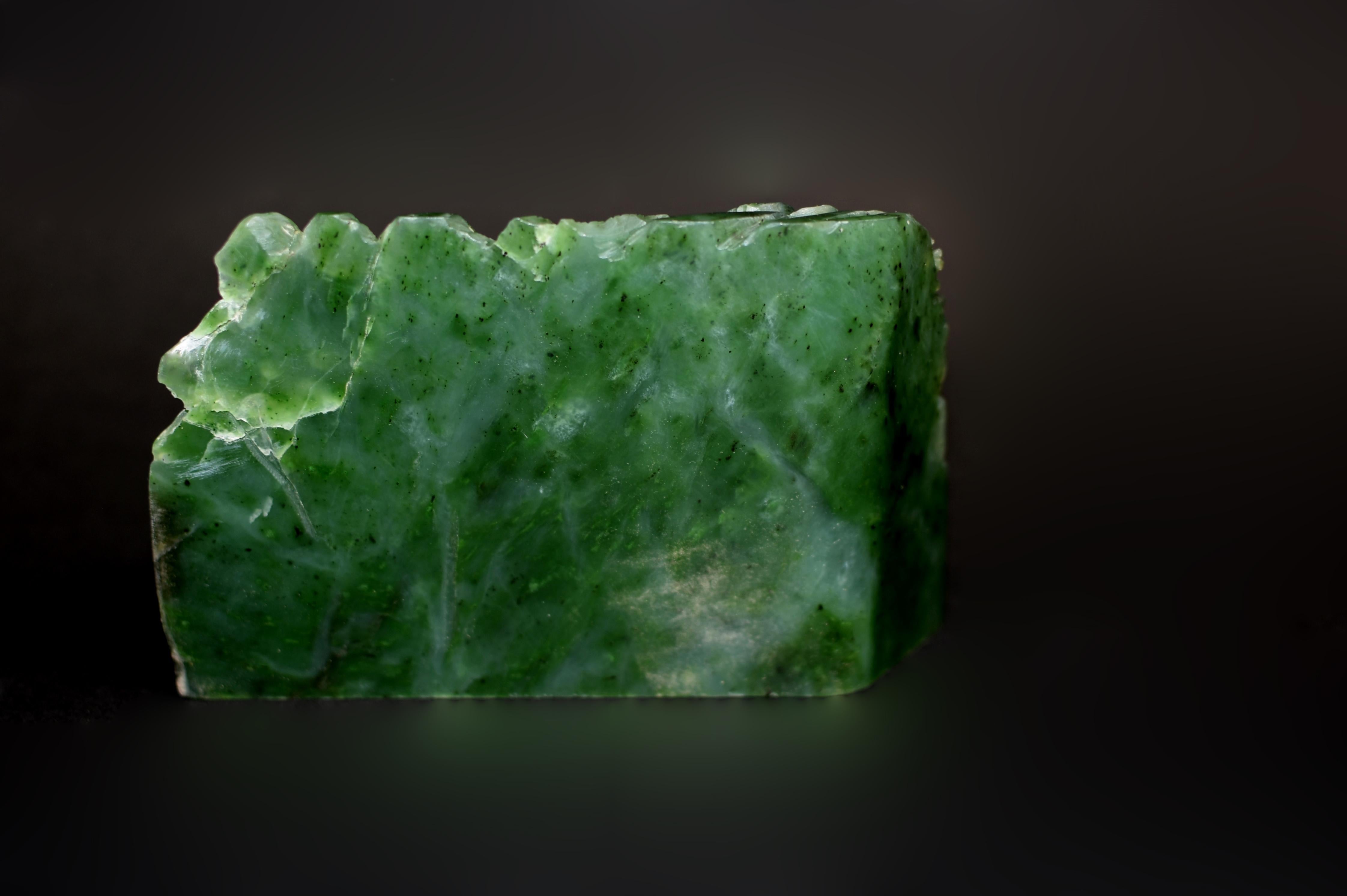 Green Nephrite Jade Carved Statue Mountain Scene 7