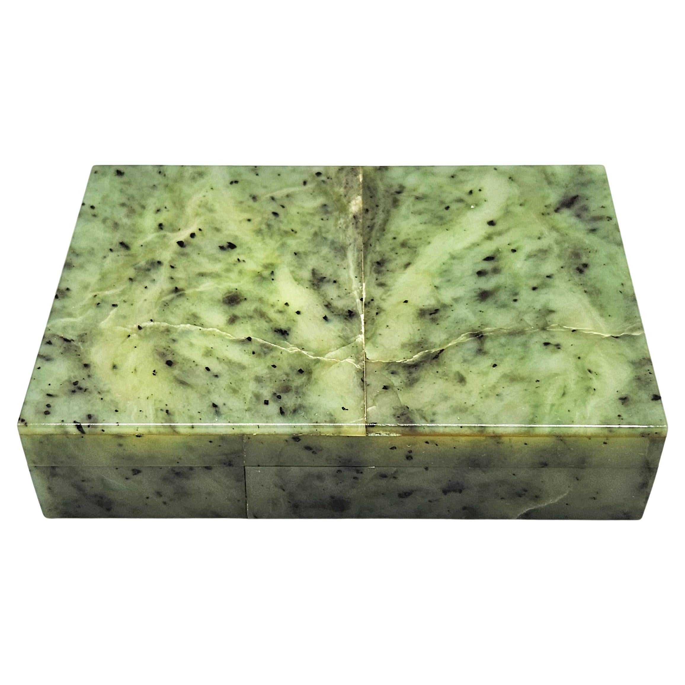 Siberian Nephrite Jade Mid Century Decorative / Jewelry Box, Russia, c. 1970