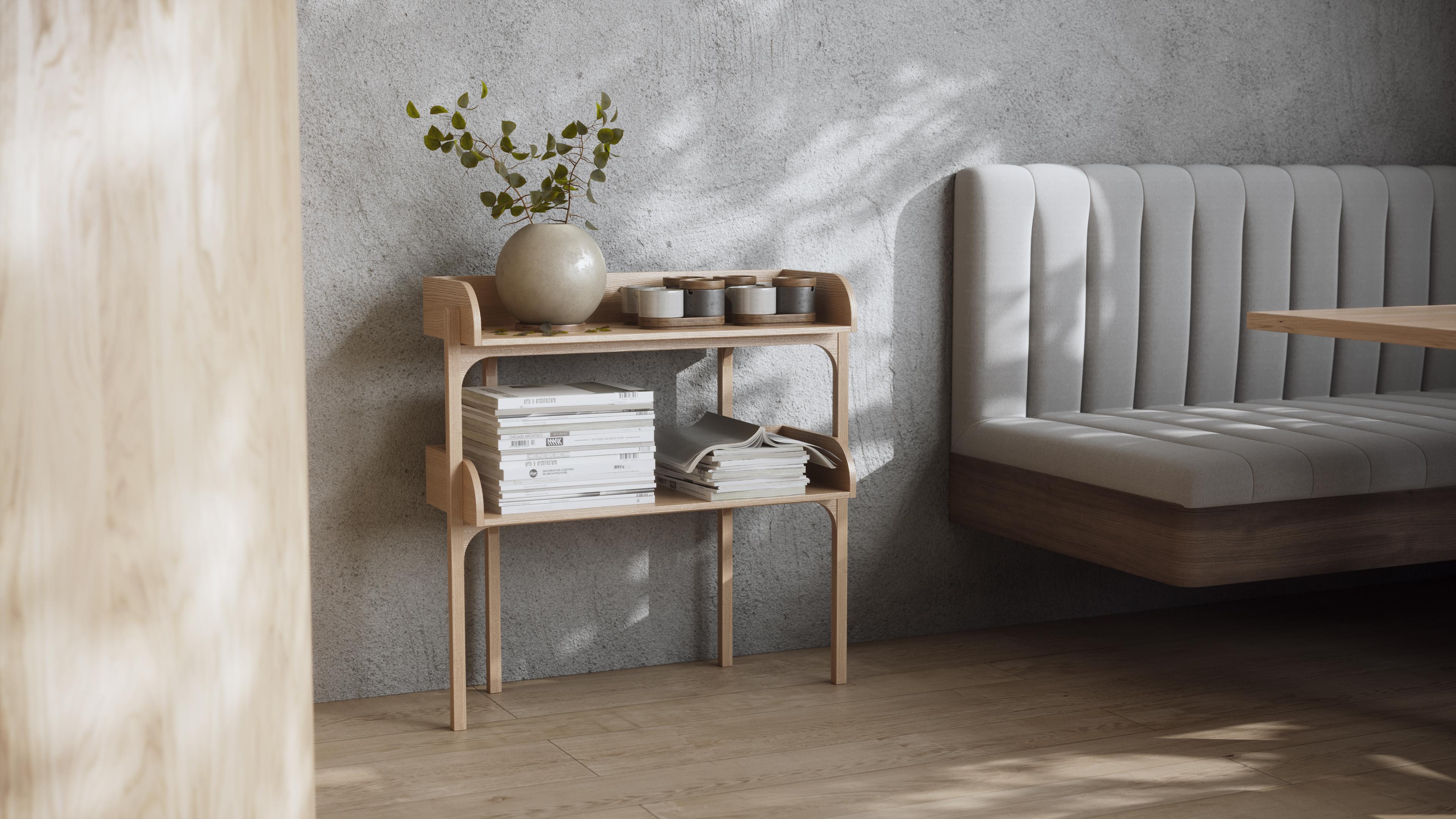 Green Oak Utility Shelf by Rachael Heritage For Sale 7