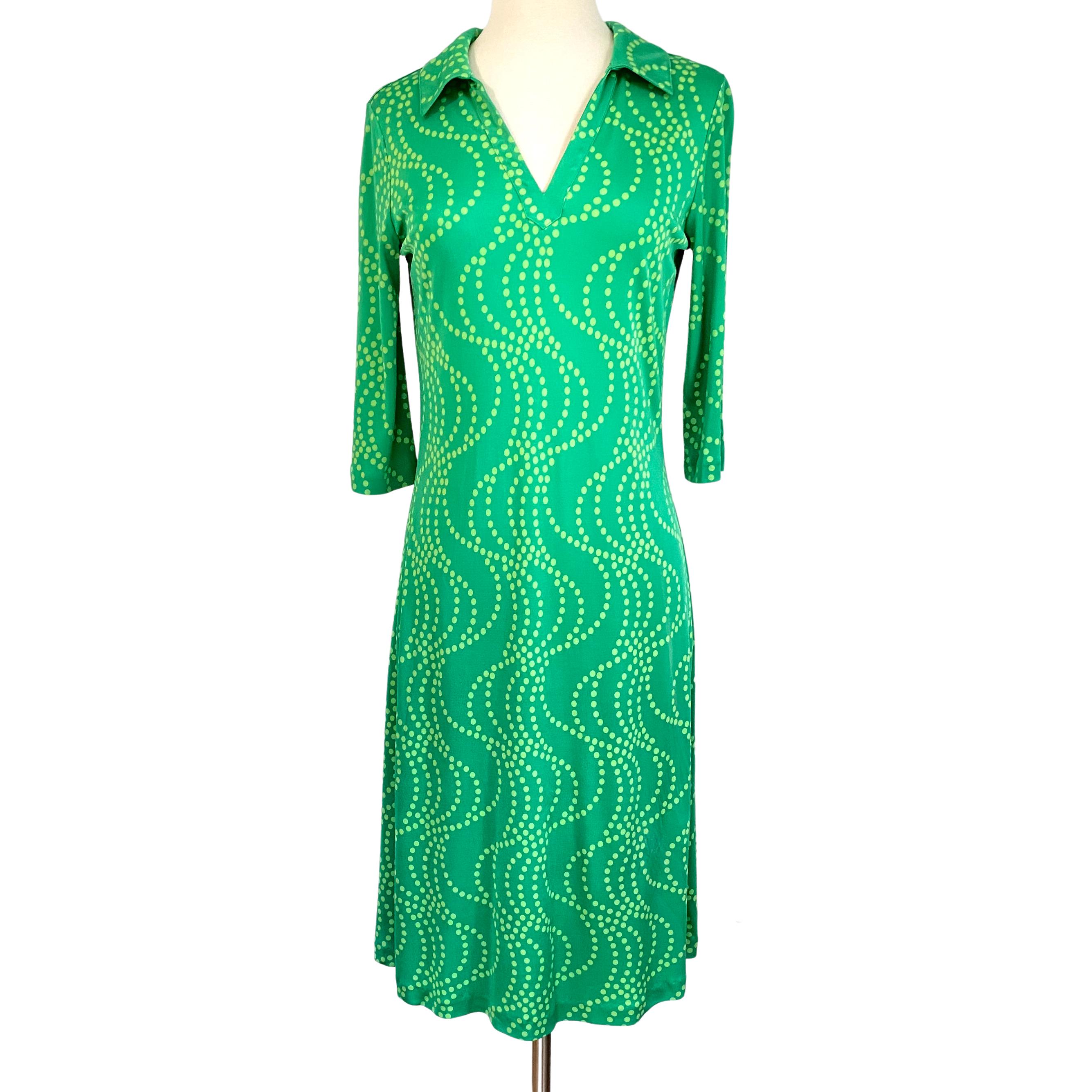 green wave dress