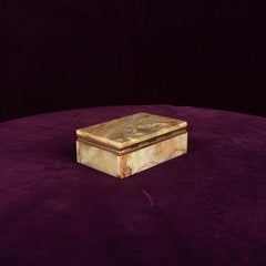 Green Onyx and Brass Lidded Catch-all Box, Italy, 1970