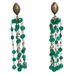 Paradizia-Ohrringe aus grünem Onyx und Pavé-Diamanten