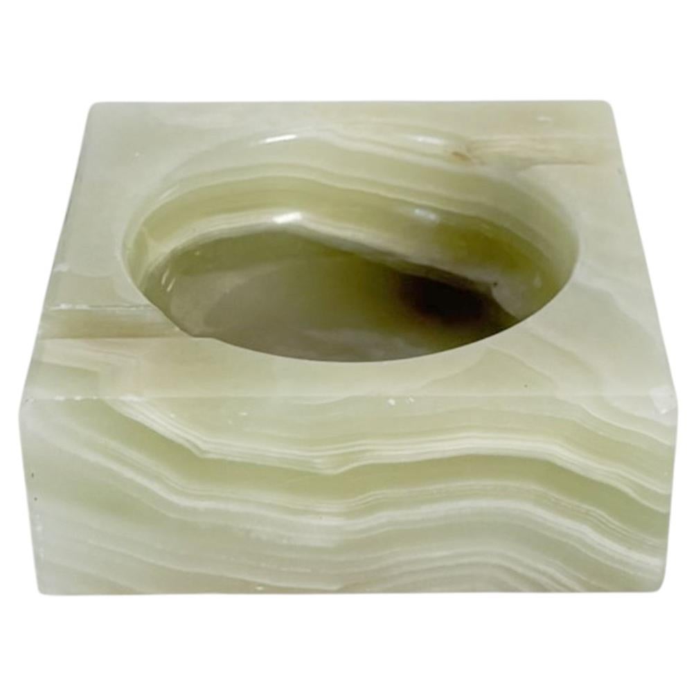 Green onyx ashtray, France, 1950