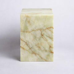 Green Onyx Bedside Table with Open Shelf