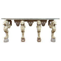 Green Onyx Carved Console Table, 20th Century