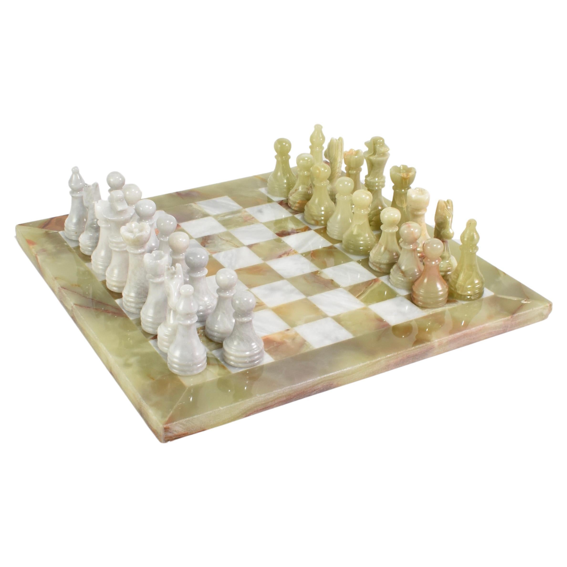 Green Onyx Chess Set