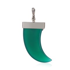 Grüner Onyx-Diamant-Anhänger-Halskette