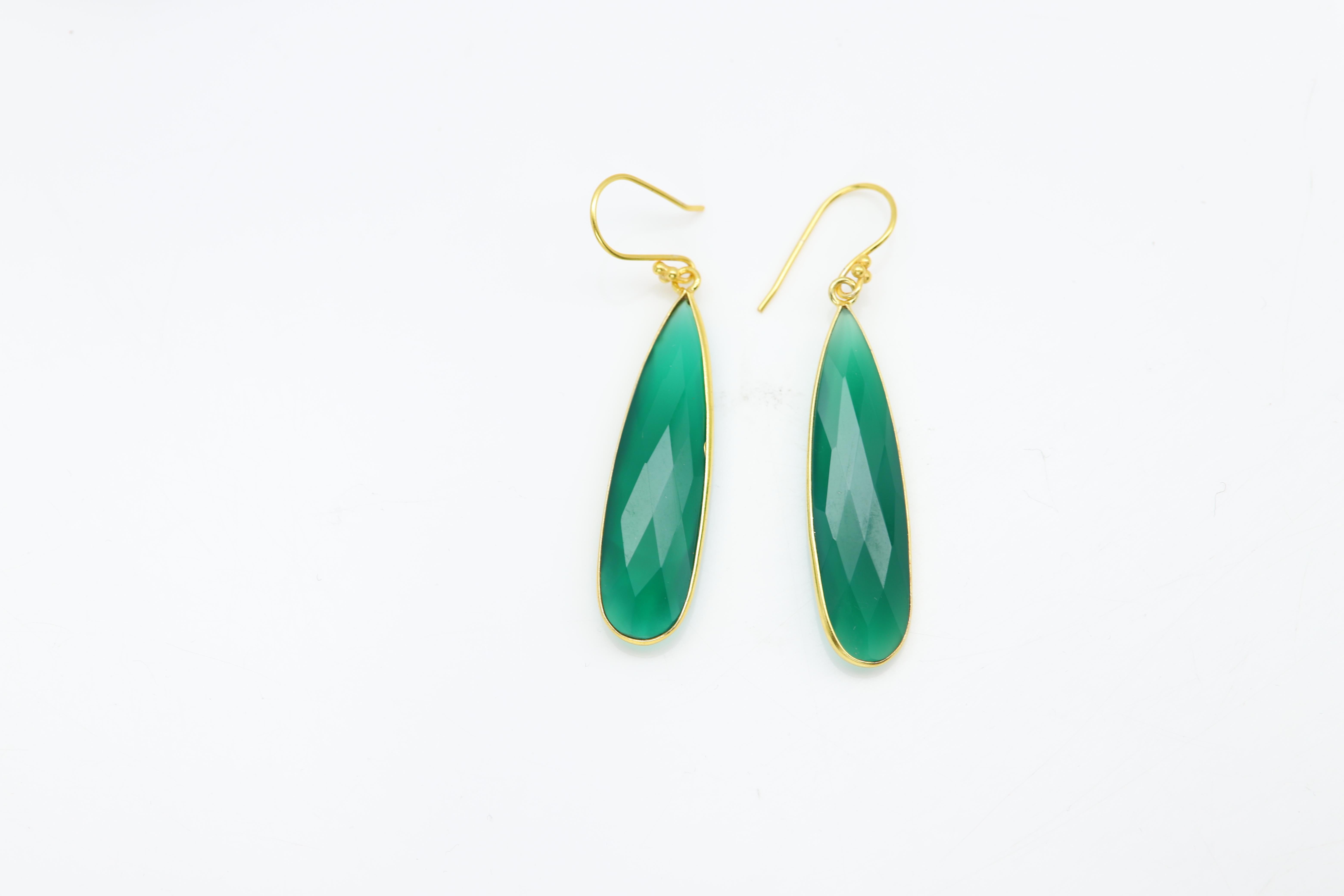 Green Onyx Dangle Earrings Sterling Silver Chandelier Earring 5