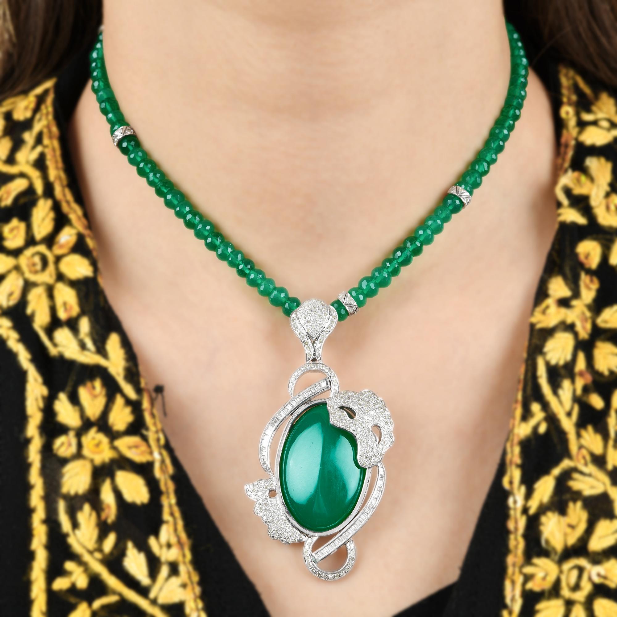green onyx stone necklace