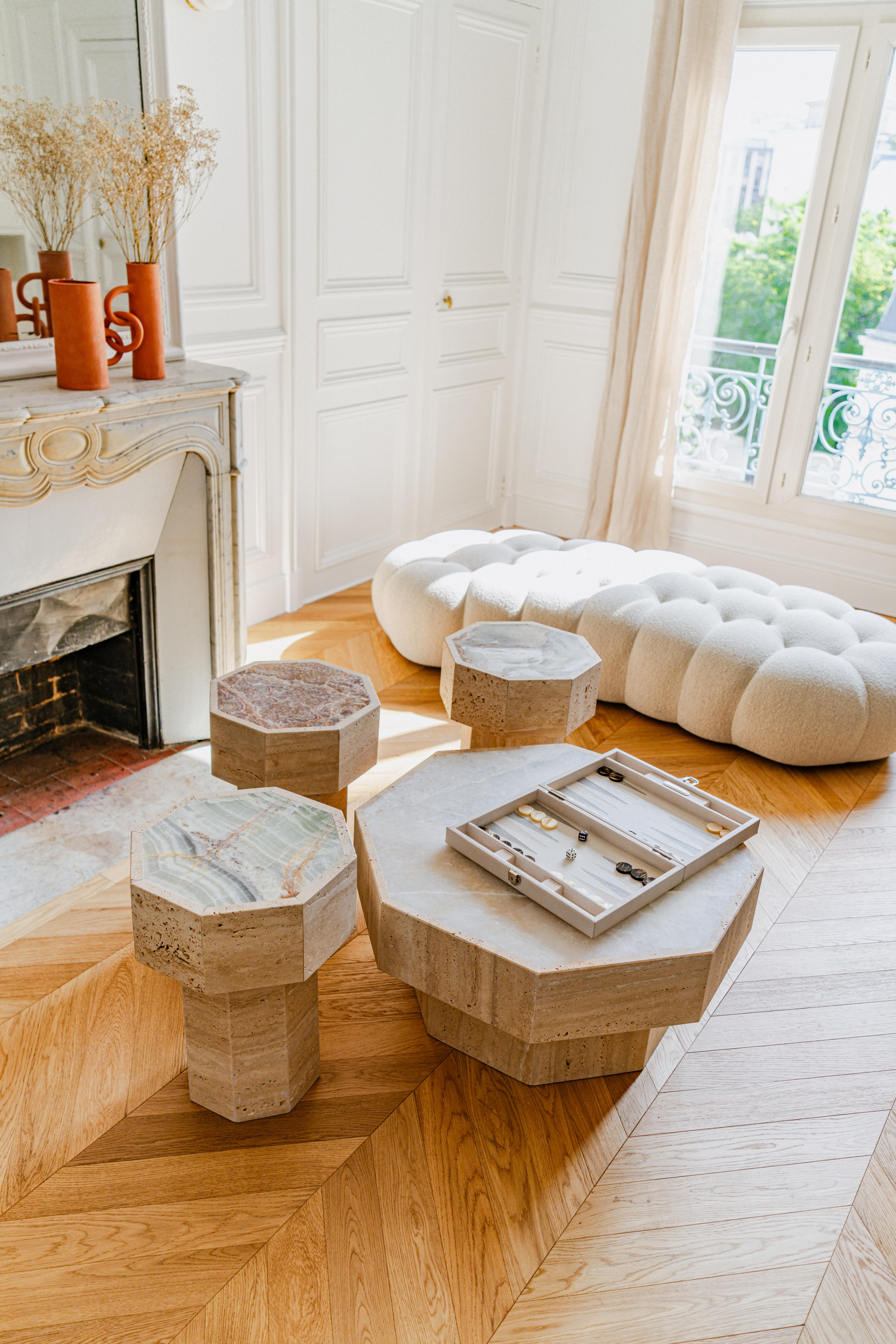 Table d'appoint Gisele en onyx vert du Studio Gaia Paris en vente 3