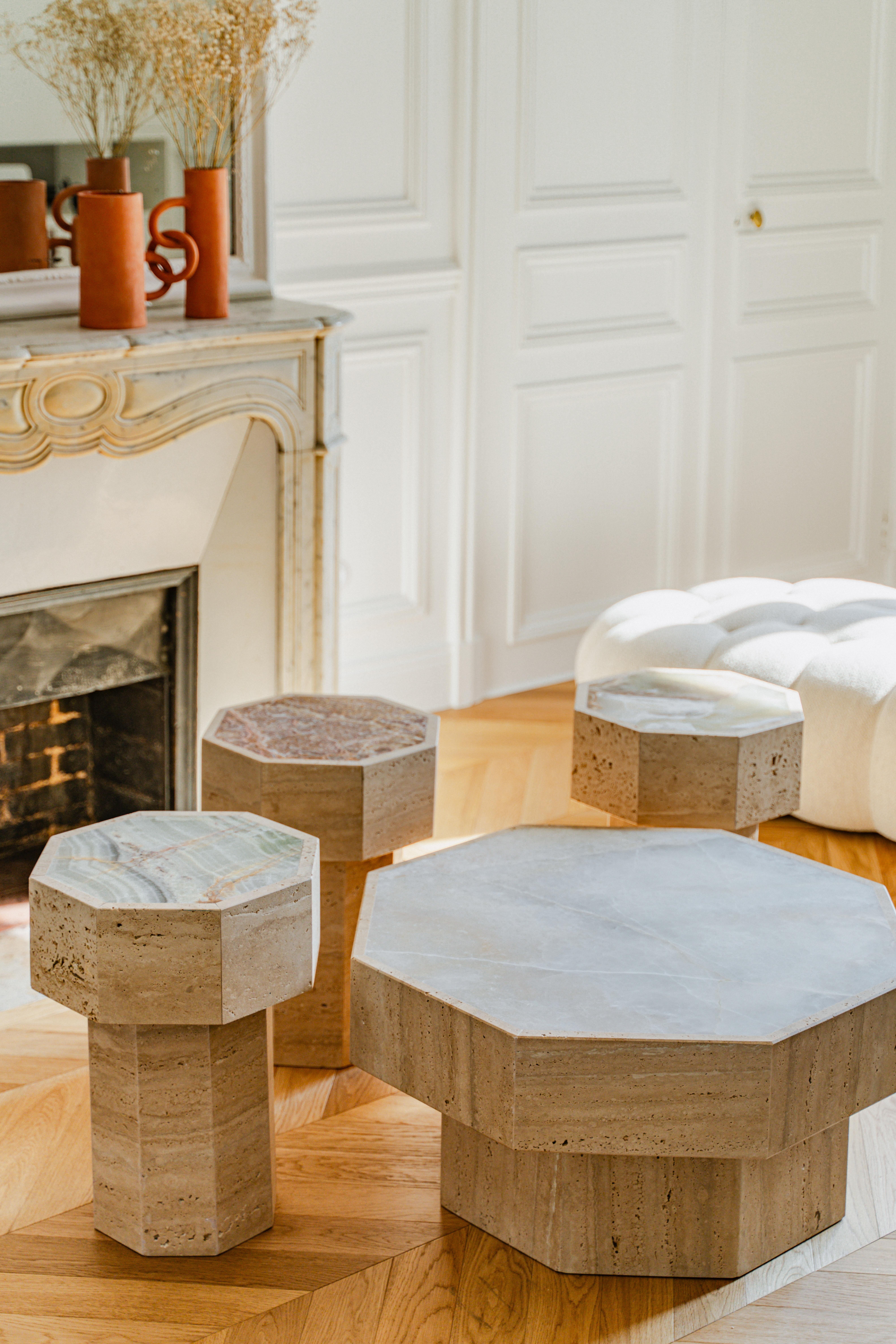 Table d'appoint Gisele en onyx vert du Studio Gaia Paris en vente 2