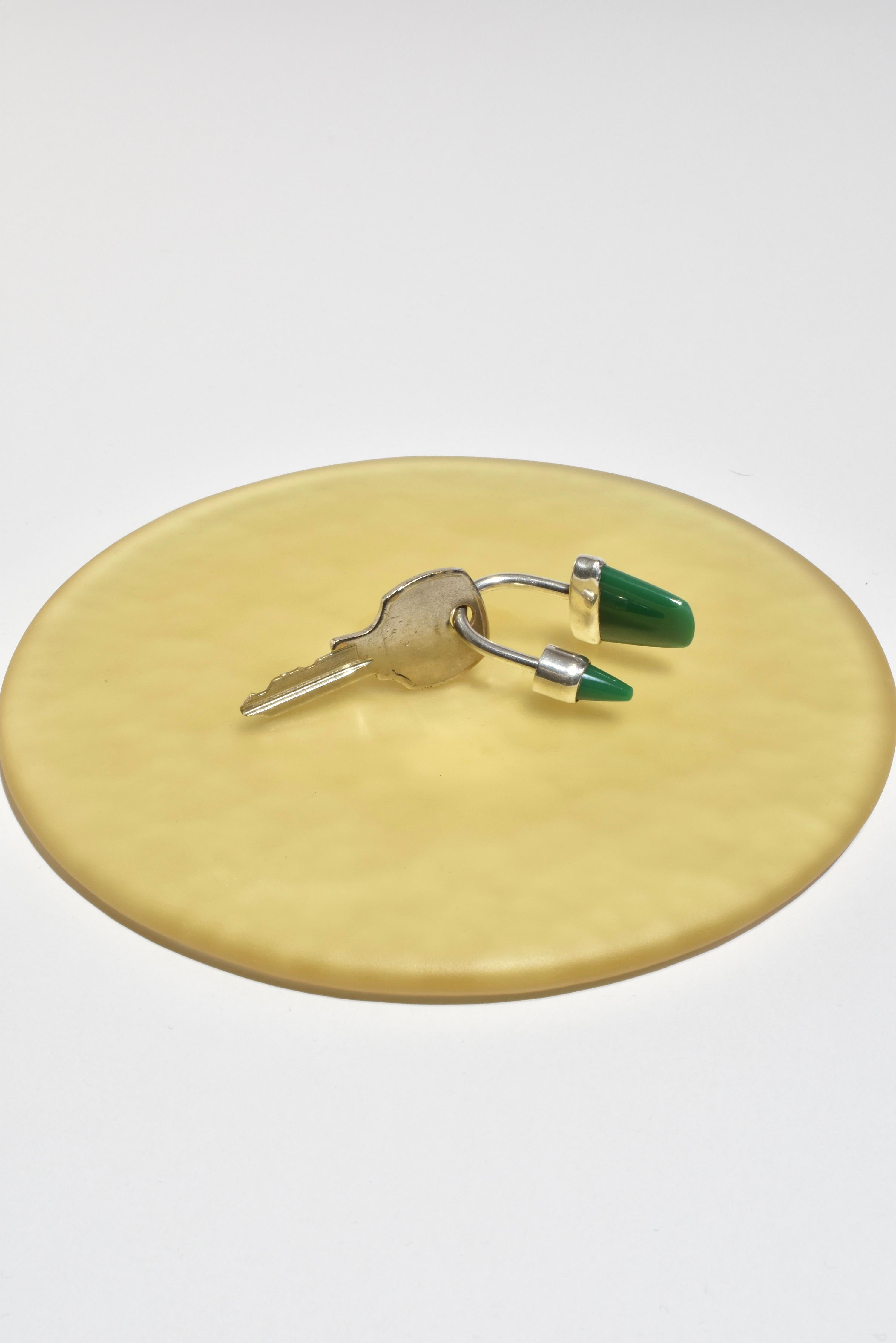 Cabochon Anello portachiavi in onice verde in vendita
